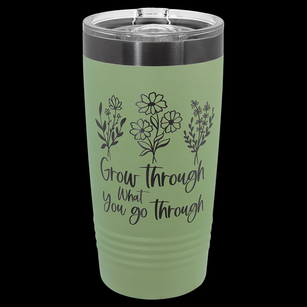 Black Plated Custom Engraved 20oz Insulated Tumbler with Slider Lid