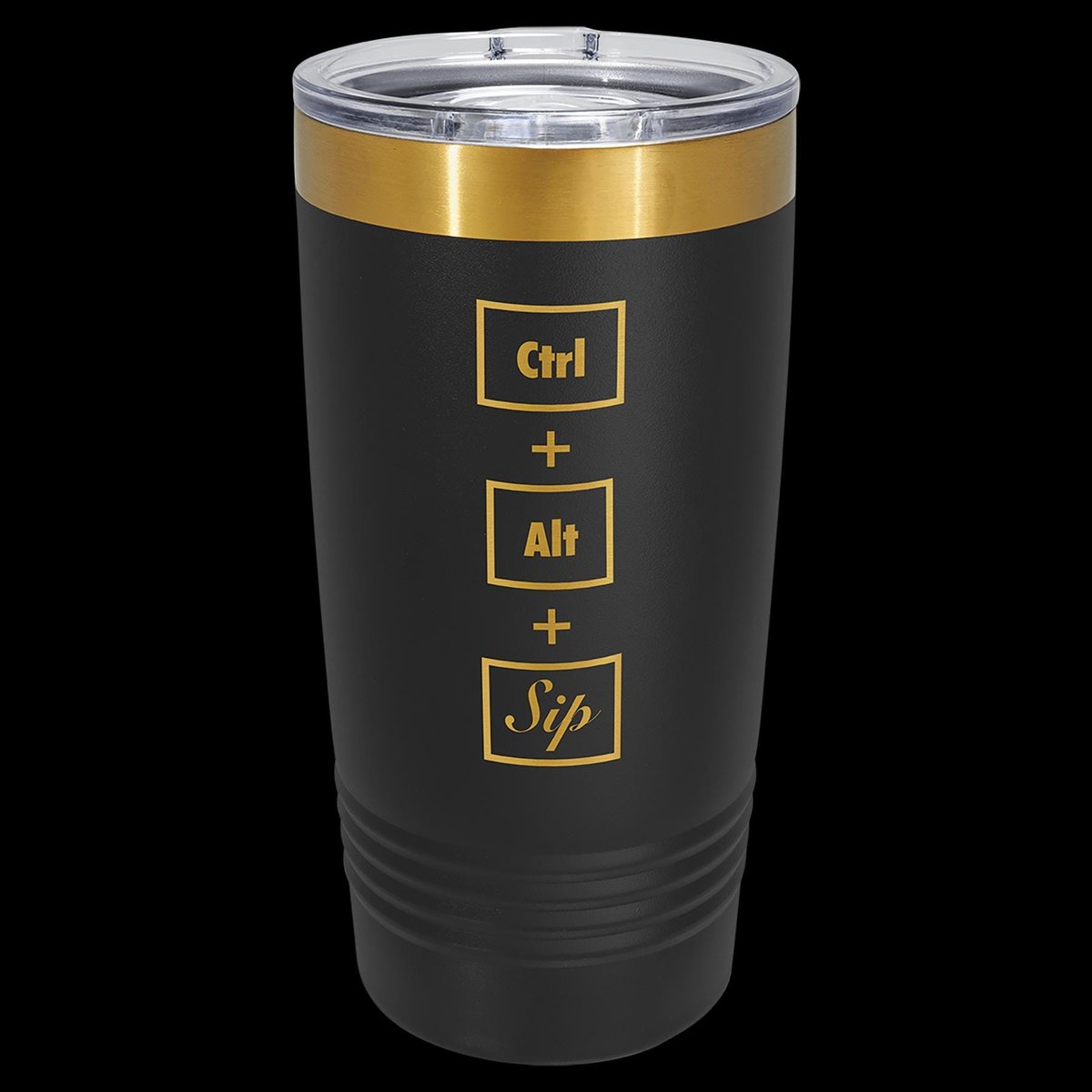 Gold Plated Custom Engraved 20oz Insulated Tumbler with Slider Lid