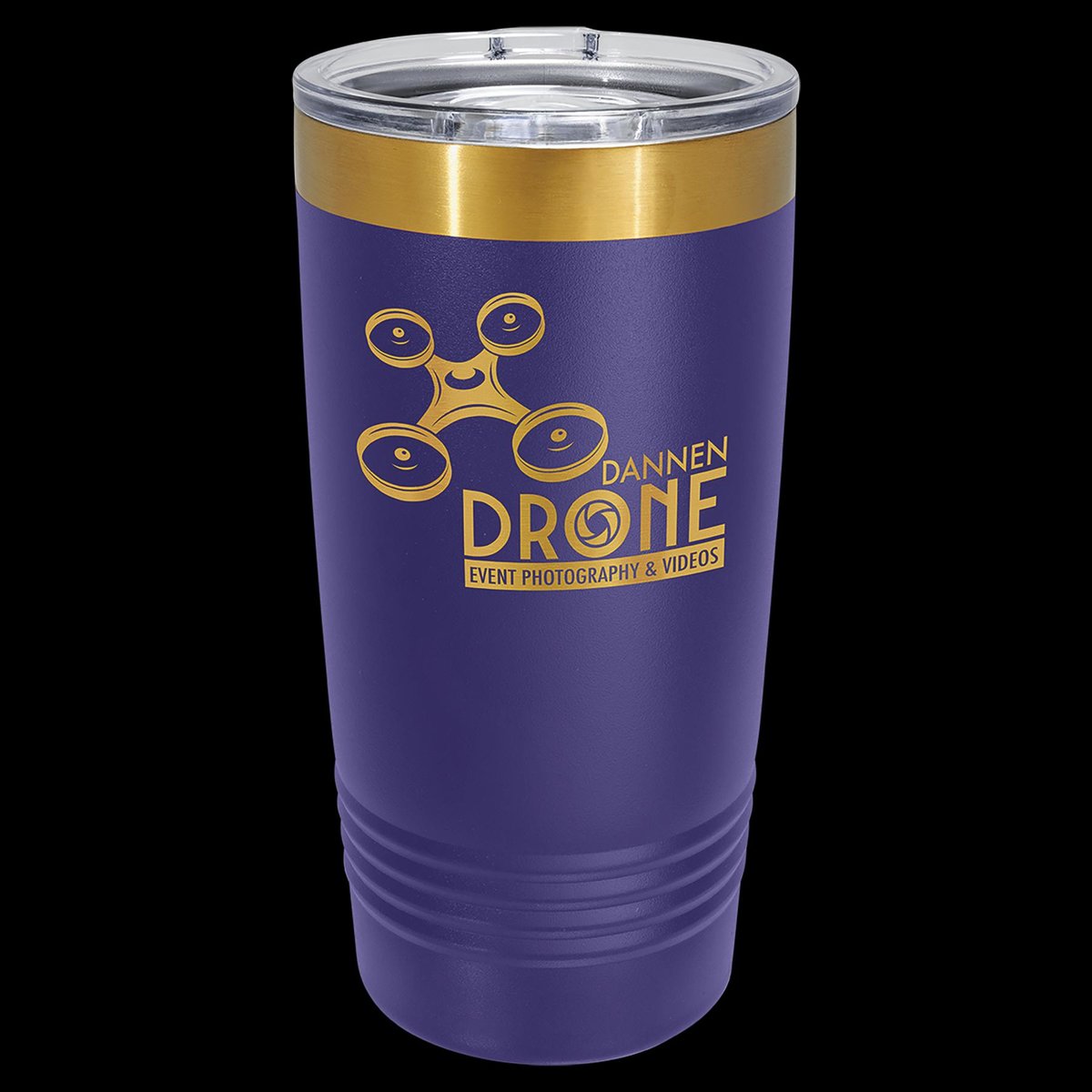 Gold Plated Custom Engraved 20oz Insulated Tumbler with Slider Lid