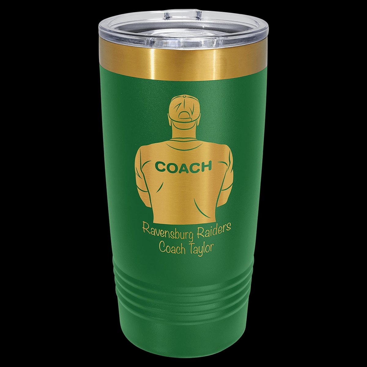 Gold Plated Custom Engraved 20oz Insulated Tumbler with Slider Lid