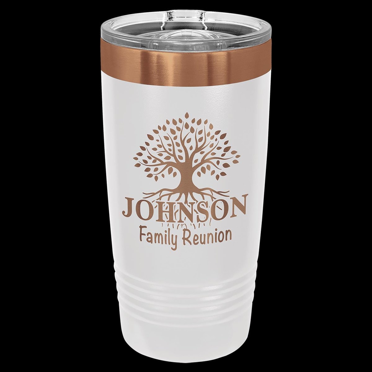 Rose Gold Plated Custom Engraved 20oz Insulated Tumbler with Slider Lid