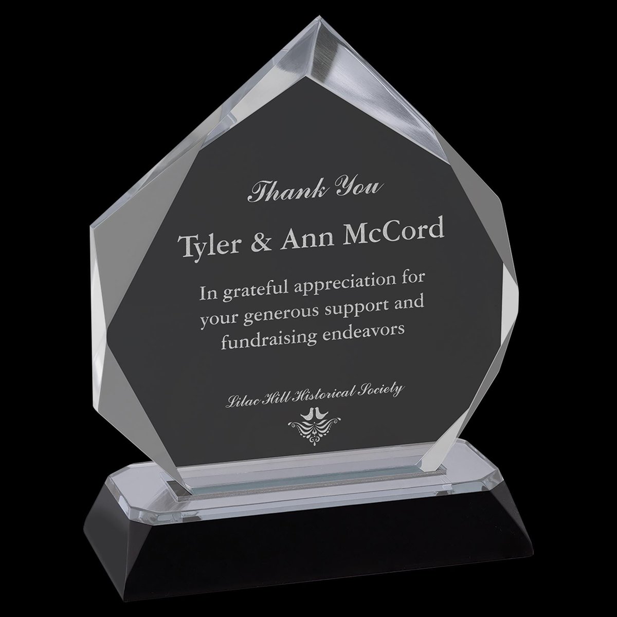 Custom Acrylic Diamond Award, Employee, Recognition, Retirement