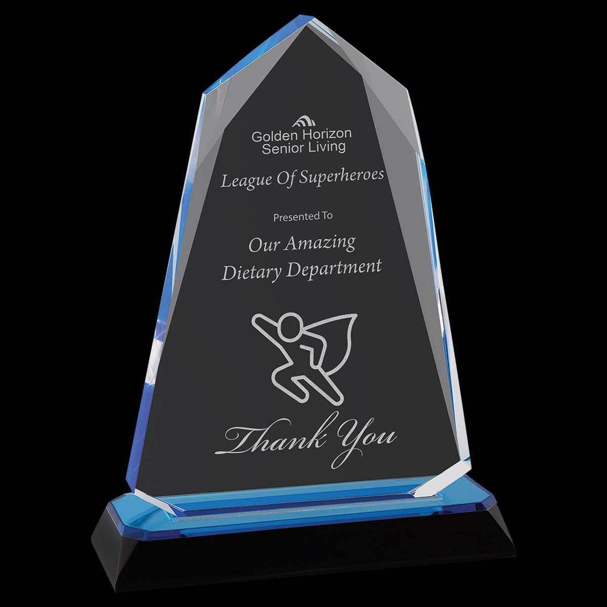 Custom Acrylic Halo Award, Employee, Recognition, Retirement