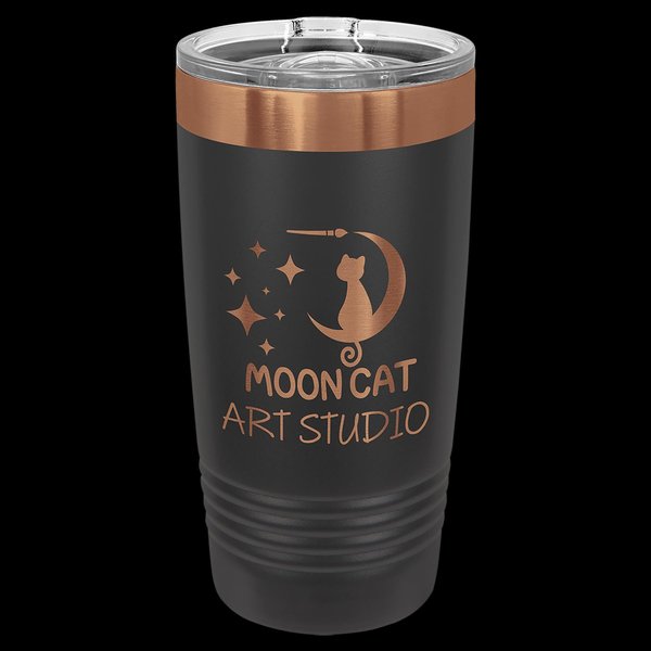 Rose Gold Plated Custom Engraved 20oz Insulated Tumbler with Slider Lid