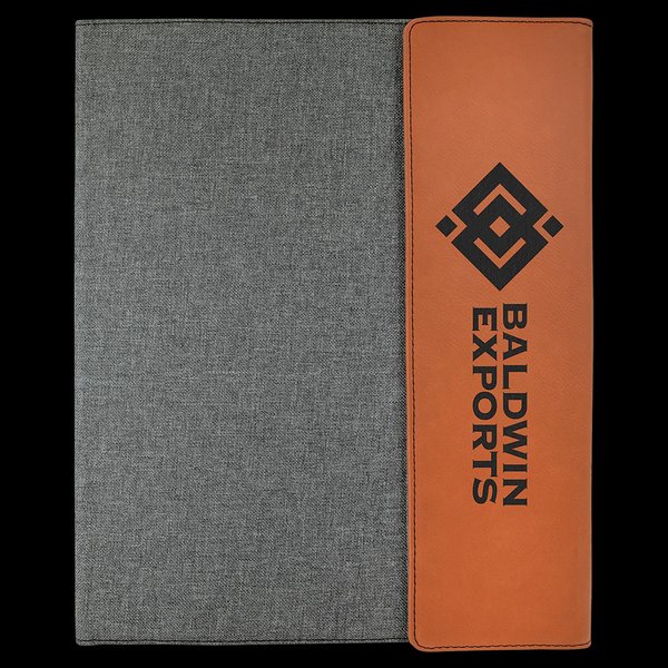 Laser Engraved Leatherette Portfolio for 9”x12” Notebook